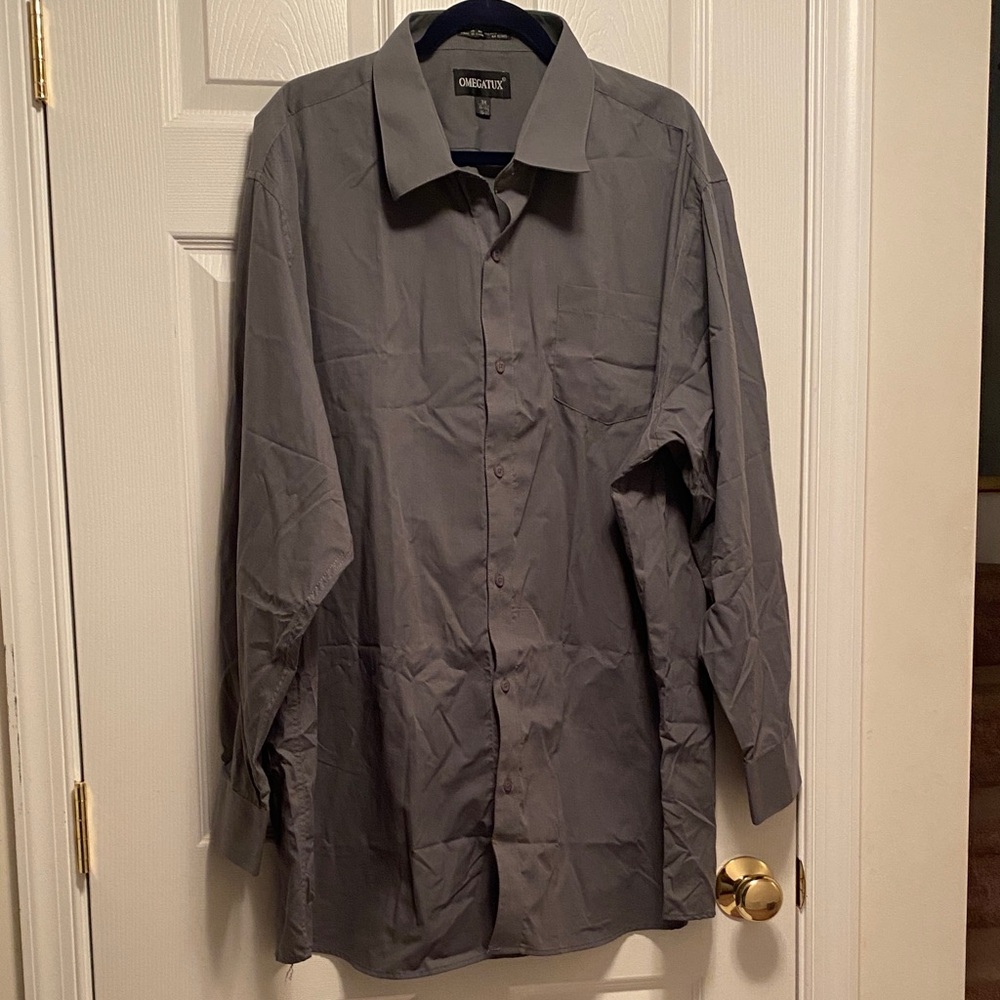 Omegatux Charcoal Gray Men's Shirt…size 3X (19-19 1/2) (36-37)
